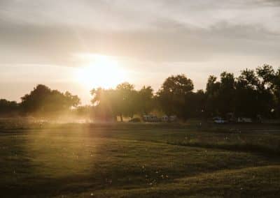 Spacious campground at dusk